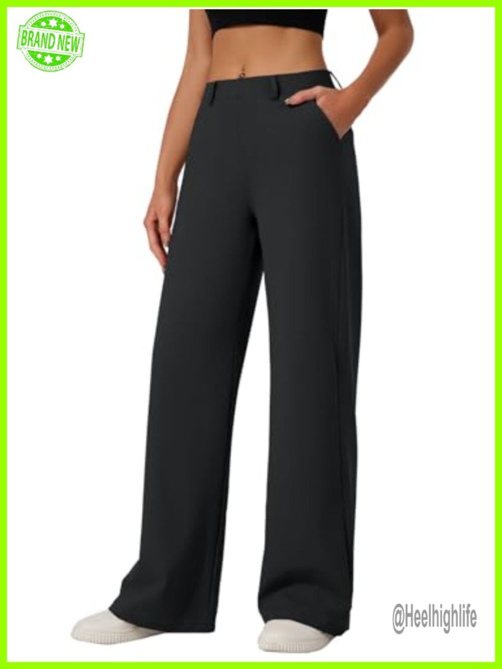Wide Leg Dress Pants Work Slacks Trousers Pull On Petite Regular Tall Extra Tall